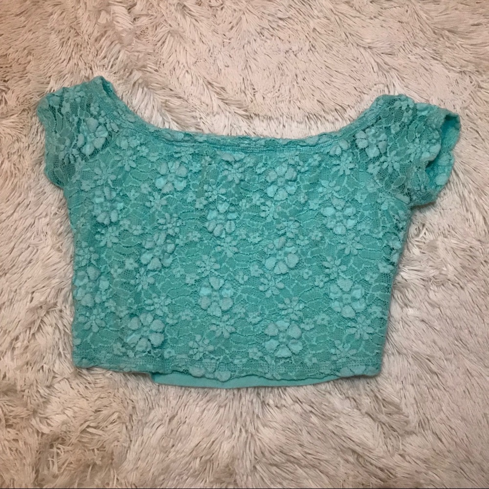 Hollister Emma Wood Floral Crop Top In Mint